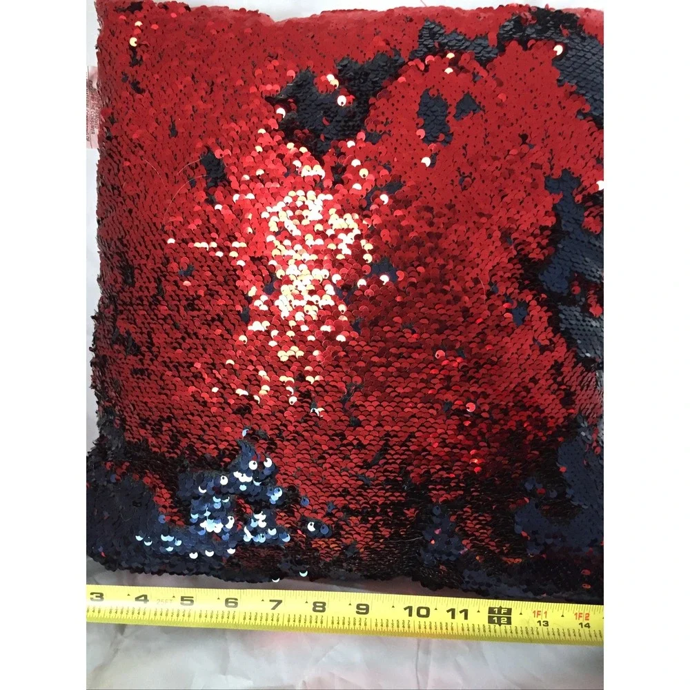 Pillow Sequins Reversible Red Black Shiny Pillow Valentine's Day